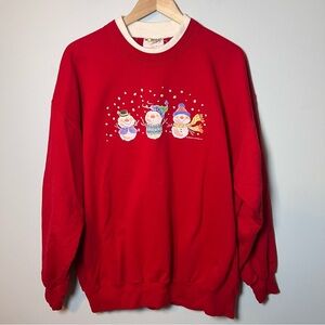 Vintage Snowman Christmas Crewneck Women’s 2XL Morning Sun Hallmark Sweatshirt